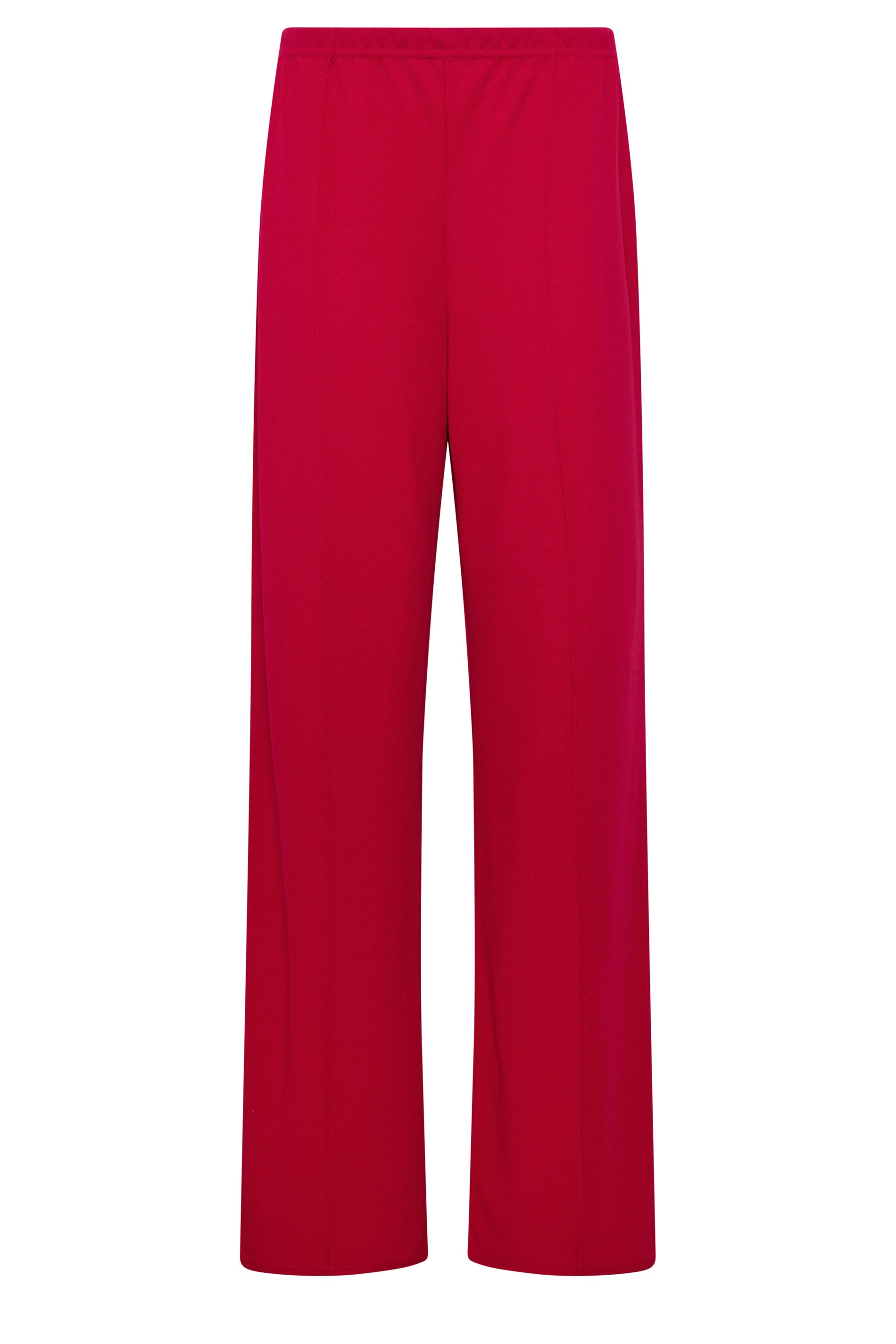 LTS Tall Women's Bright Red Textured Pleated Wide Leg Trousers | Long Tall Sally 5
