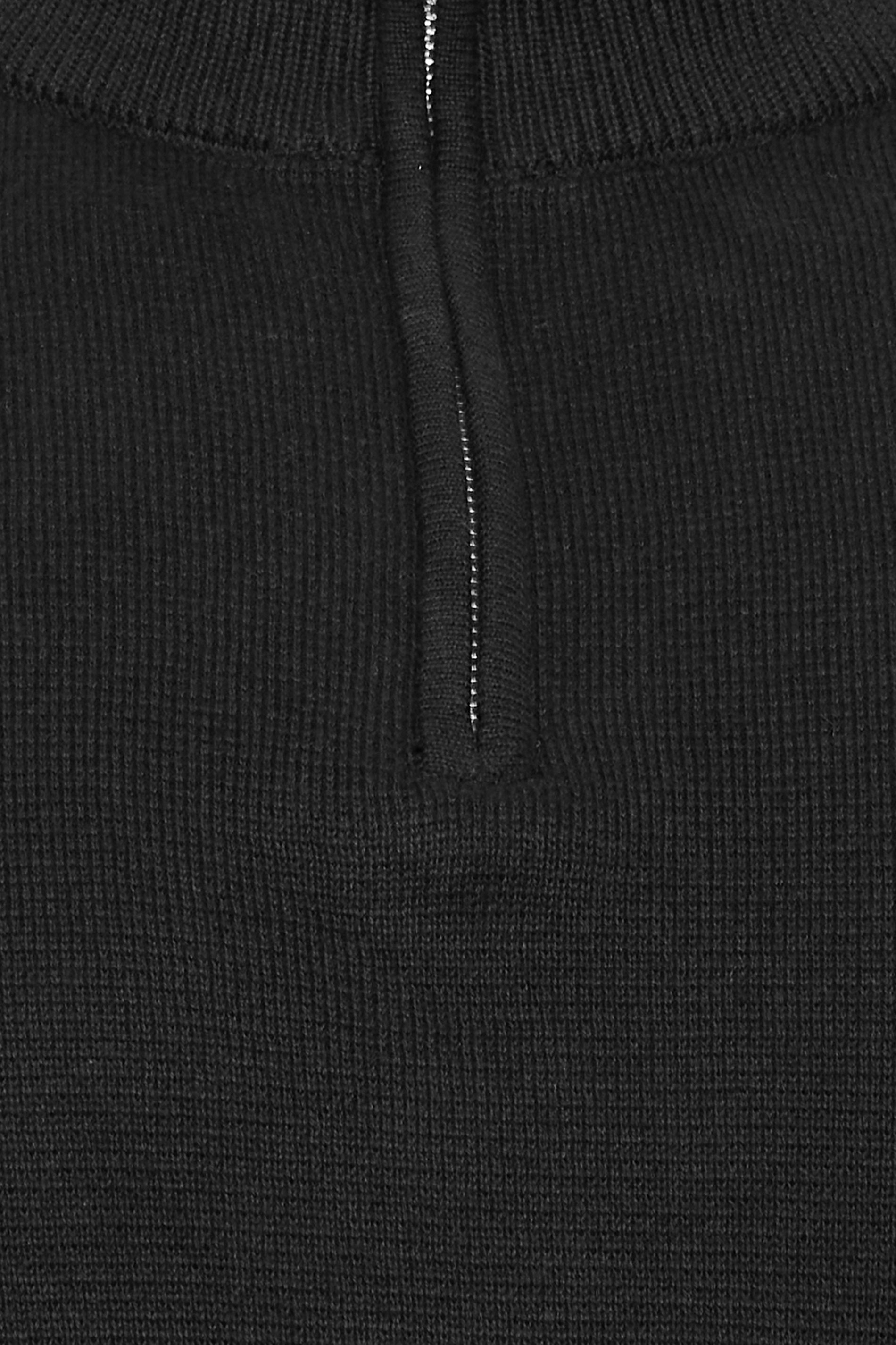 BadRhino Big & Tall Black Milano Quarter Zip Jumper | BadRhino 3