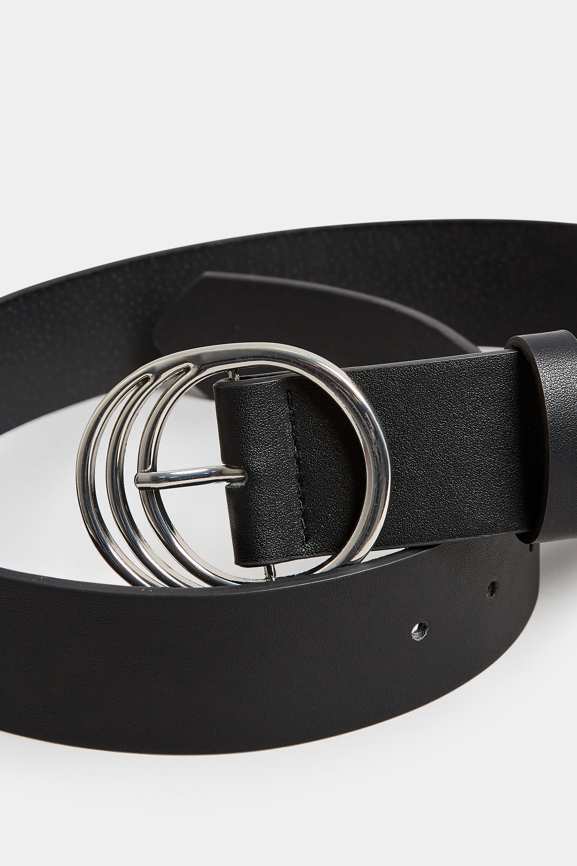 Black & Silver Triple Circle Belt | Yours Clothing 2