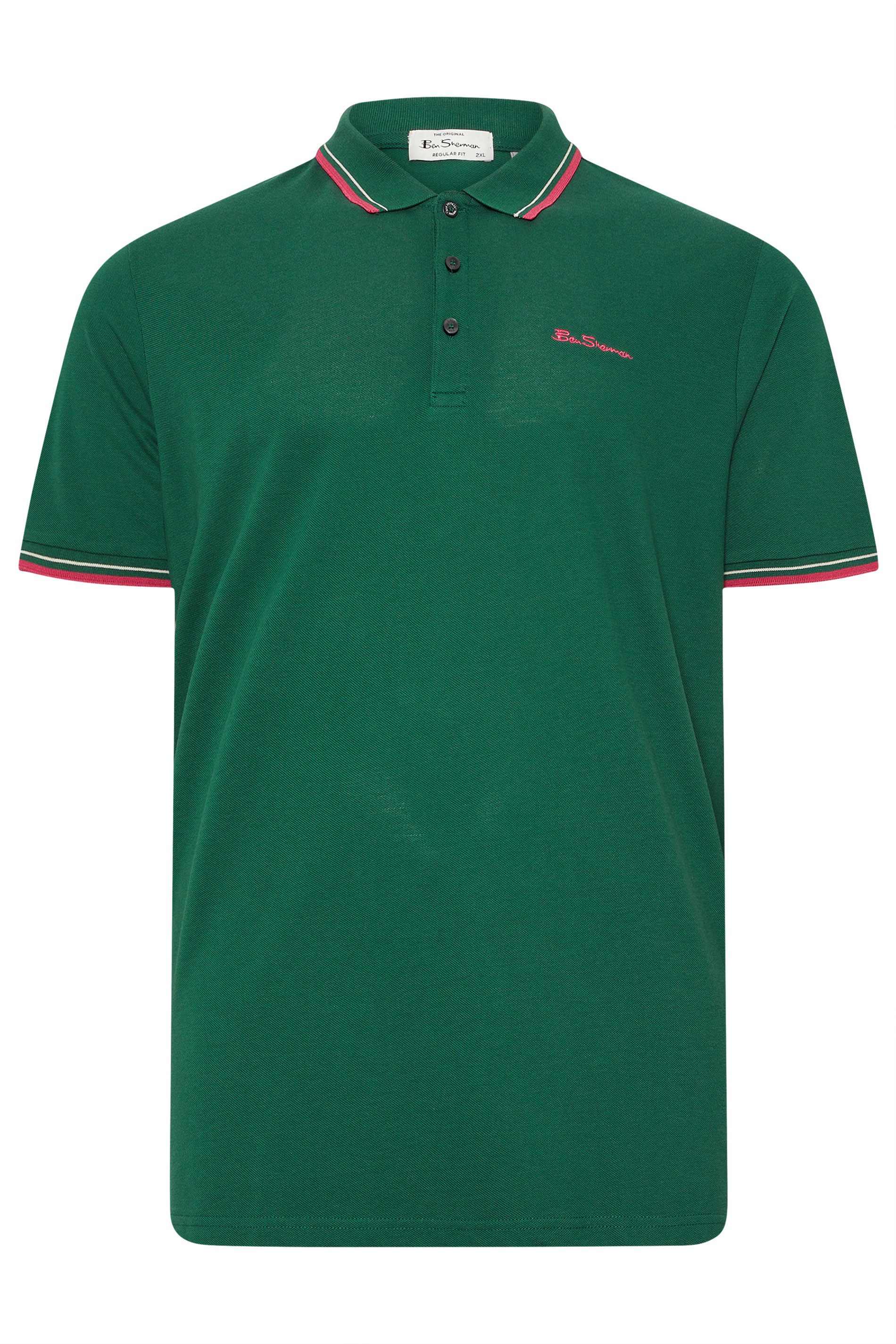 Ben Sherman Big & Tall Dark Green Signature Pique Polo Shirt | BadRhino 3