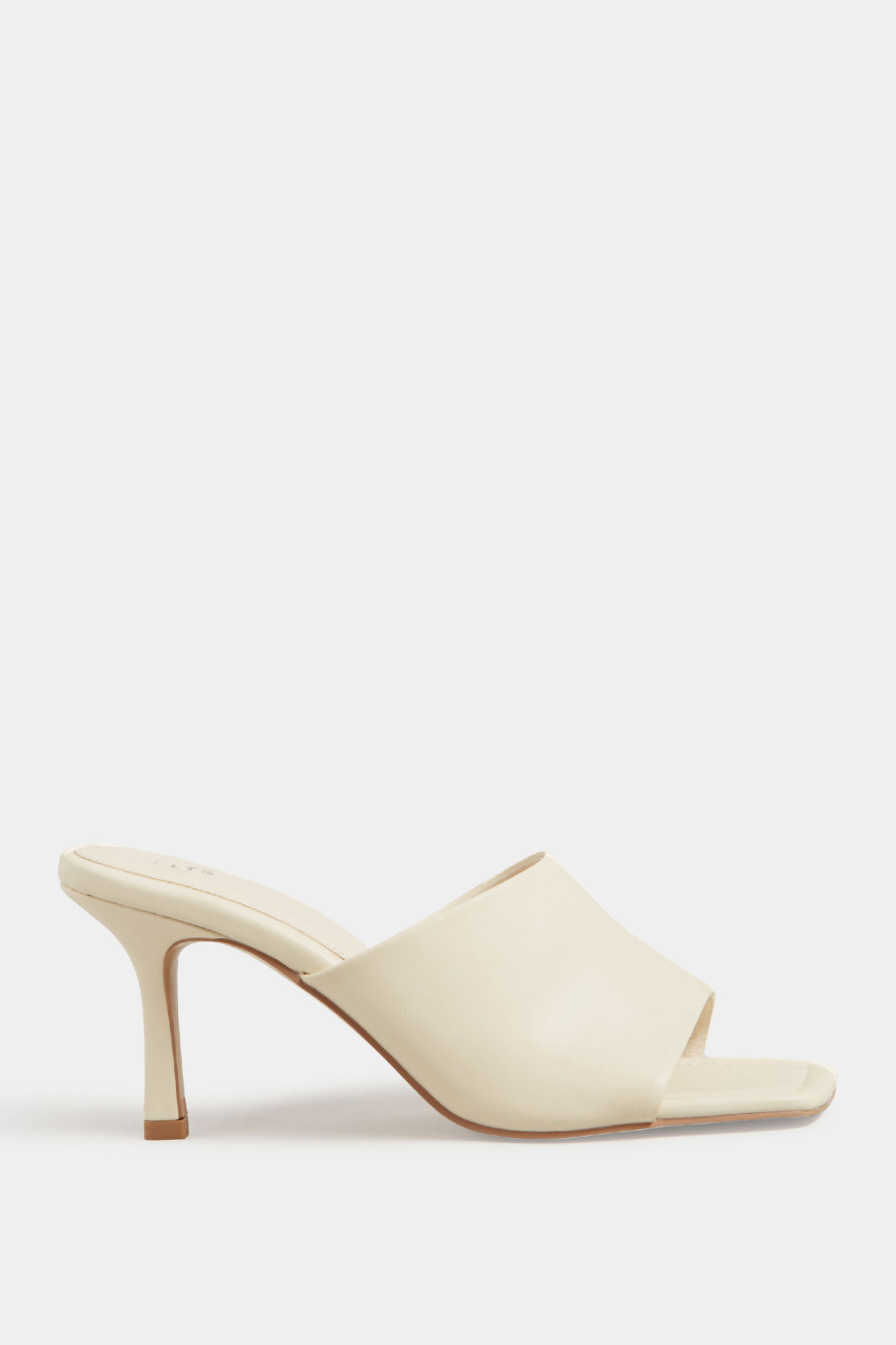 LTS Cream Skinny Heeled Mules in Standard Fit | Long Tall Sally 3