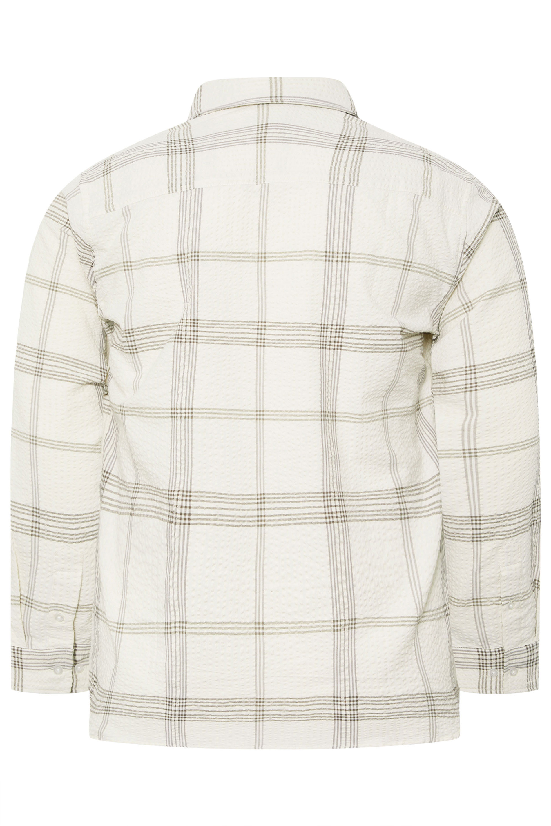 BadRhino Big & Tall Natural Brown Textured Checked Shirt | BadRhino 7