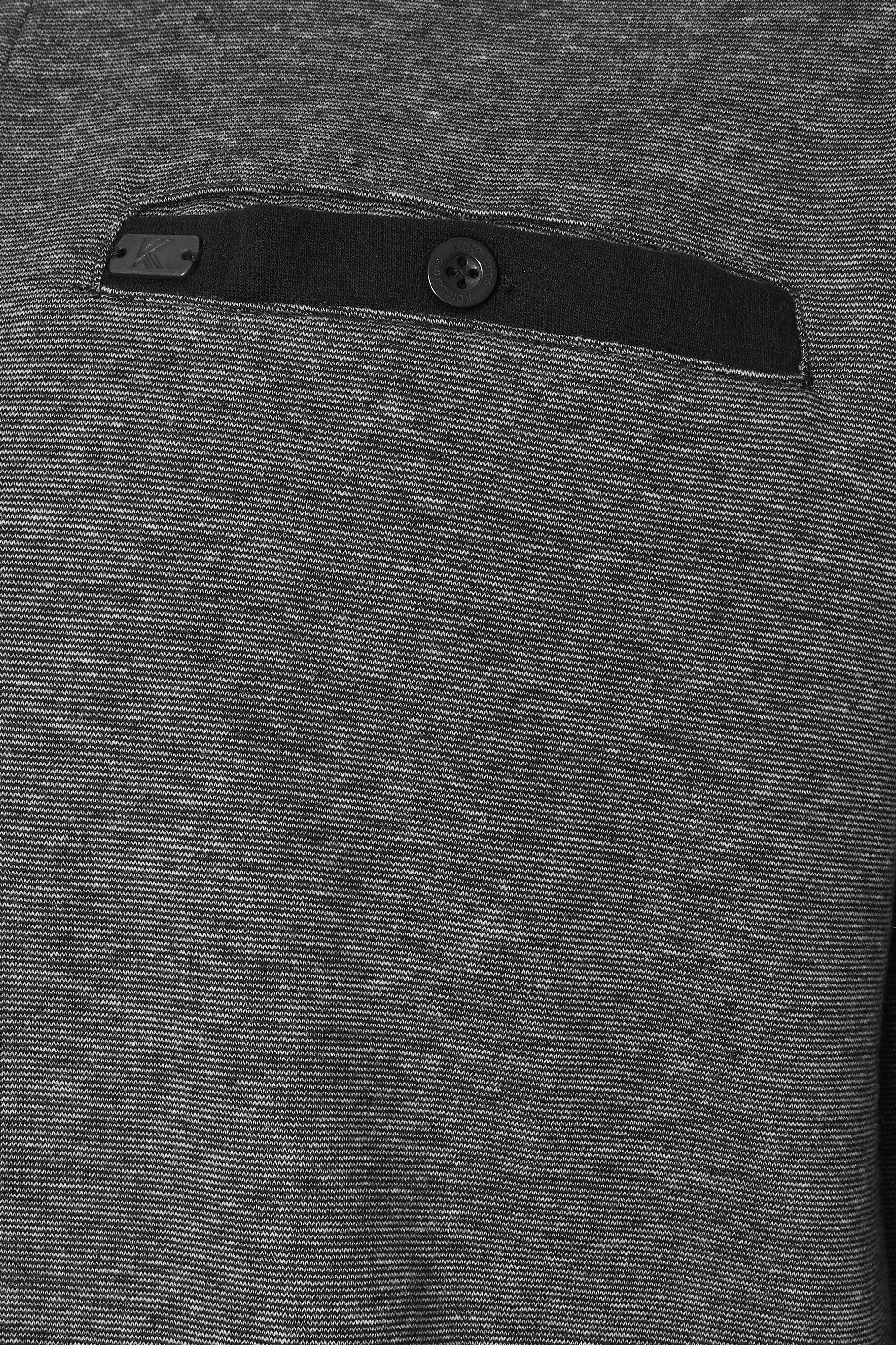 KAM Big & Tall Grey Sweat Long Sleeve Polo Shirt | BadRhino 5