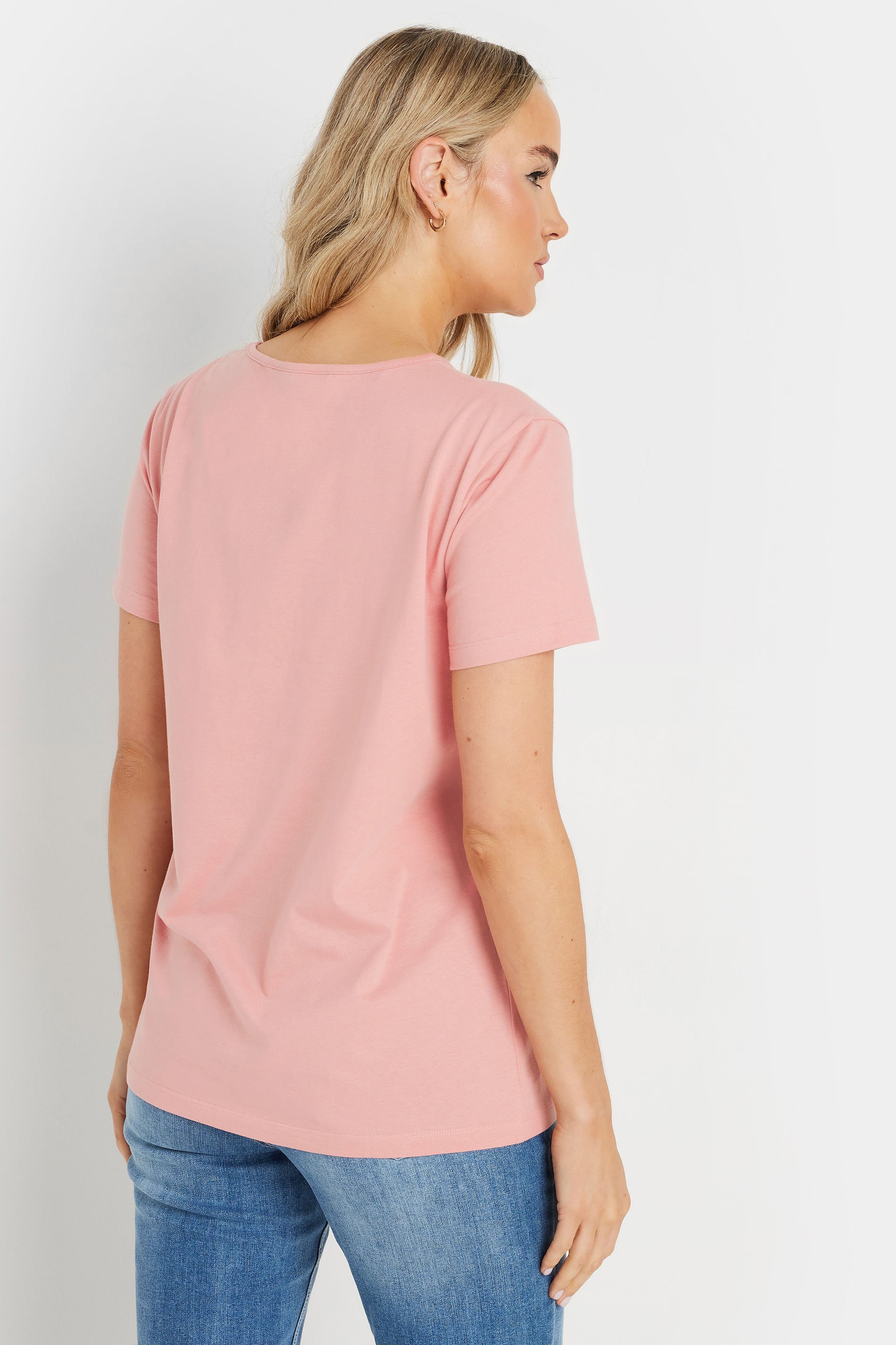 LTS Tall Coral Pink Floral Graphic T-Shirt | Long Tall Sally 4