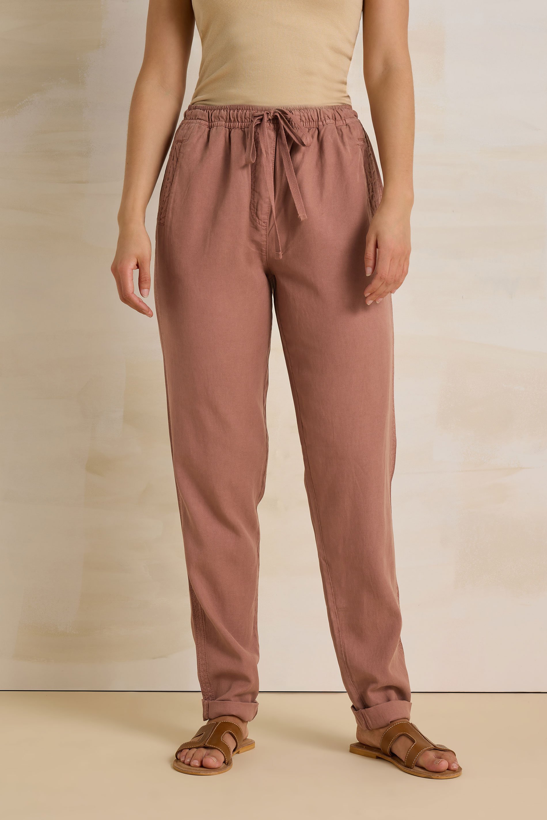 LTS Tall Rust Orange Lyocell Blend Joggers | Long Tall Sally 4